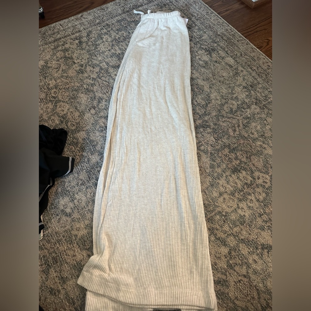 Auden Cream Ribbed Maxi Pajama Skirt